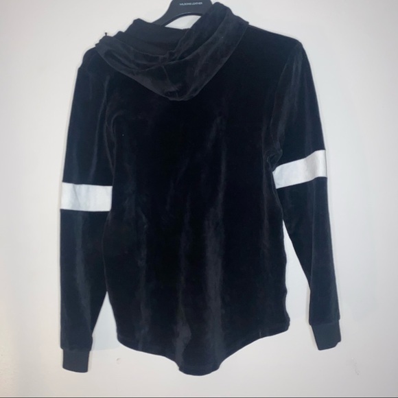 ASOS Black Velvet Velour Oversized Hooded Sweatshirt Hoodie Size - Picture 4 of 6